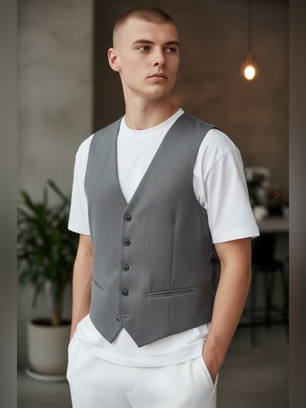 PERRY ELLIS VEST WITH ADJUSTABLE STRAP GUC MENS